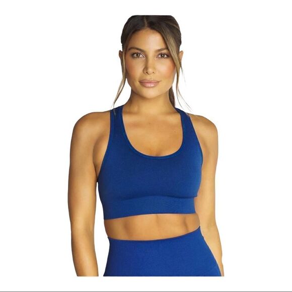 V Shred Blue Racerback Seamless Flex Sports Bra Size Small - Picture 2 of 10